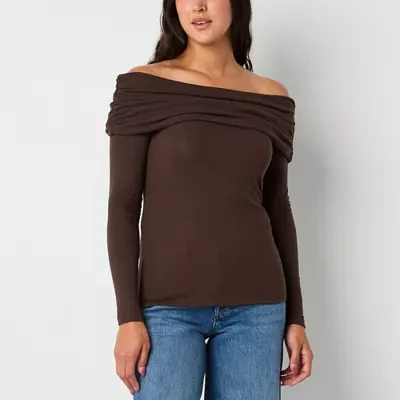 a.n.a Off The Shoulder Womens Long Sleeve Blouse