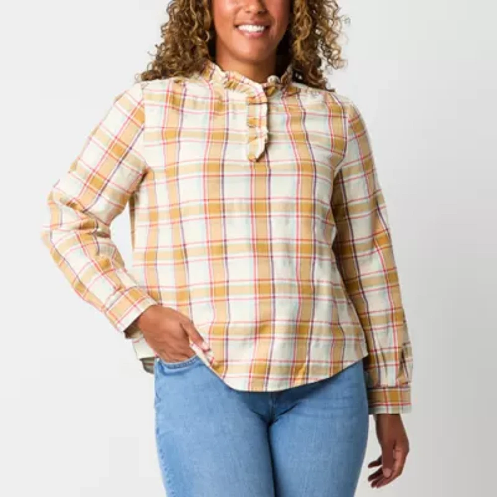 St. John's Bay Womens Long Sleeve Blouse