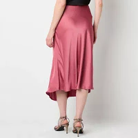 Worthington Womens Mid Rise High Low A-Line Skirt