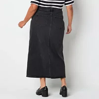 a.n.a Denim Womens High Rise Maxi Skirt - Plus