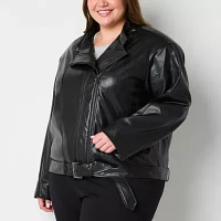 Worthington Midweight Womens Plus Motorcycle Jacket