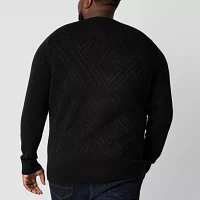 Shaquille O'Neal XLG Lurex Big and Tall Mens Long Sleeve Pullover Sweater