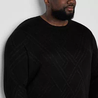 Shaquille O'Neal XLG Lurex Big and Tall Mens Long Sleeve Pullover Sweater