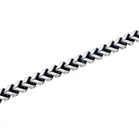 Mens Stainless Steel 24 Inch Matte Blue IP Finish Chain Necklace