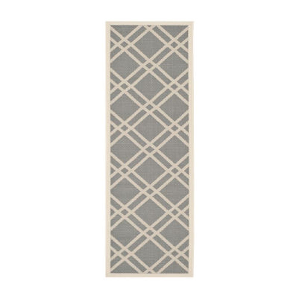 Safavieh Courtyard Collection Hannah Geometric Indoor/Outdoor Runner Rug