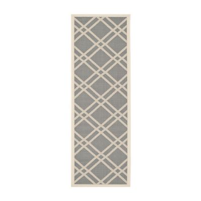 Safavieh Courtyard Collection Hannah Geometric Indoor/Outdoor Runner Rug