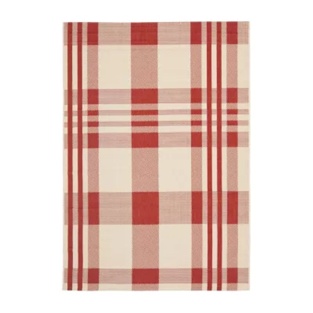 Safavieh Courtyard Collection Cori Plaid Indoor/Outdoor Area Rug
