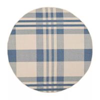 Safavieh Courtyard Collection Cori Plaid Indoor/Outdoor Round Area Rug