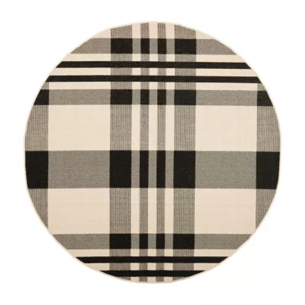 Black & Bone Plaid Outdoor Rug - Safavieh.com