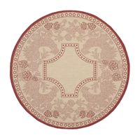 Safavieh Courtyard Collection Kestrel Oriental Indoor/Outdoor Round Area Rug