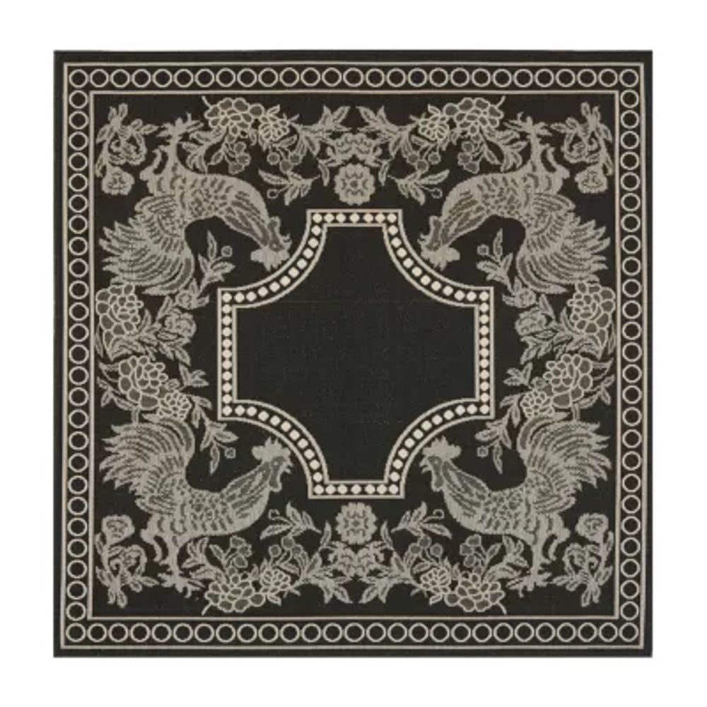 Safavieh Courtyard Collection Kestrel Oriental Indoor/Outdoor Square Area Rug