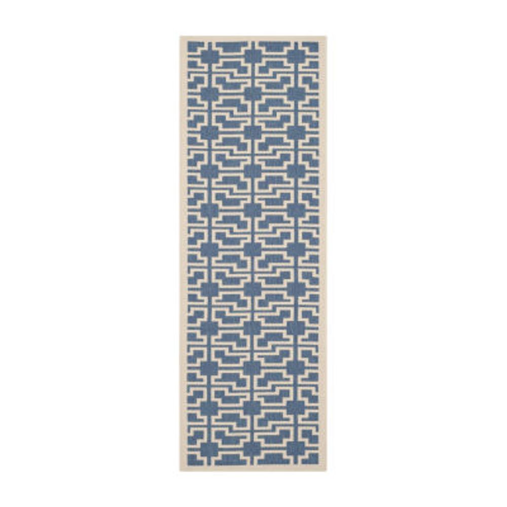 Safavieh Courtyard Collection Eddie Geometric Indoor/Outdoor Runner Rug