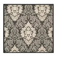 Safavieh Courtyard Collection Louise Damask Indoor/Outdoor Square Area Rug