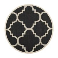 Safavieh Courtyard Collection Gina Geometric Indoor/Outdoor Round Area Rug