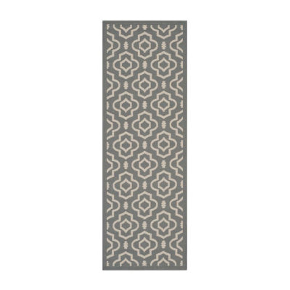 Safavieh Courtyard Collection Meryll Geometric Indoor/Outdoor Runner Rug