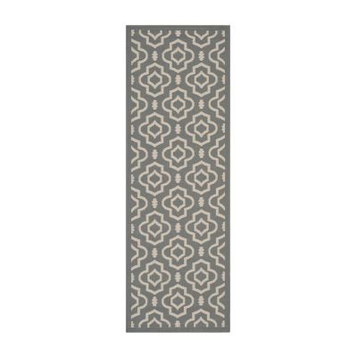 Safavieh Courtyard Collection Meryll Geometric Indoor/Outdoor Runner Rug