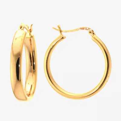 Silver Reflections Gold Over Brass Click-Top 24K Gold Over Brass Hoop Earrings