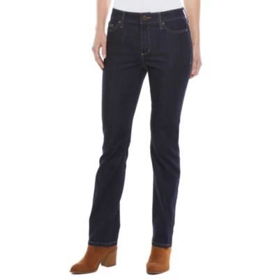 St. John's Bay Womens Adaptive Mid Rise Straight Leg Jean