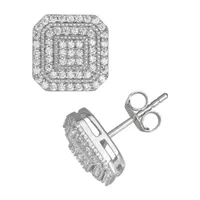 1/ CT. T.W. White Cubic Zirconia Sterling Silver 10mm Stud Earrings