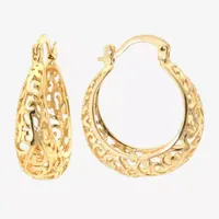 Silver Reflections 24K Gold Over Brass Hoop Earrings