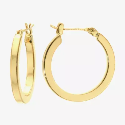 Silver Reflections 24K Gold Over Brass Hoop Earrings