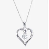 Footnotes Mom Sterling Silver 16 Inch Cable Heart Pendant Necklace