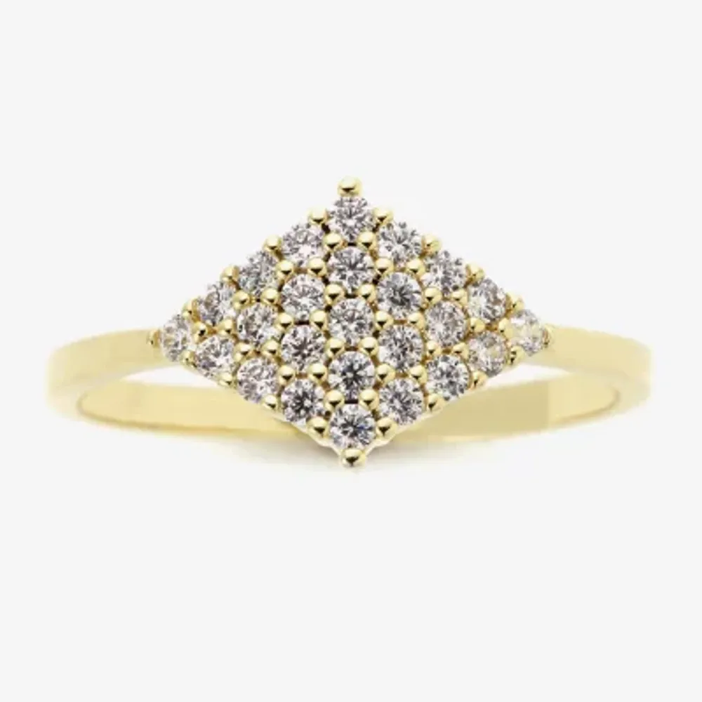 Sparkle Allure Cubic Zirconia 14K Gold Over Brass Promise Ring