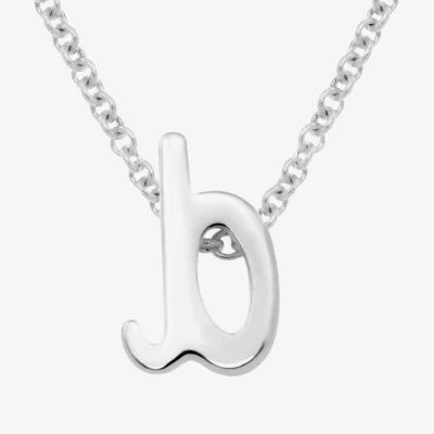 Itsy Bitsy Initial Sterling Silver 17 Inch Cable Pendant Necklace