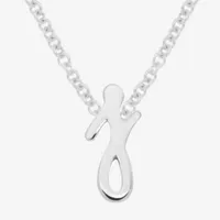 Itsy Bitsy Initial Sterling Silver 17 Inch Cable Pendant Necklace