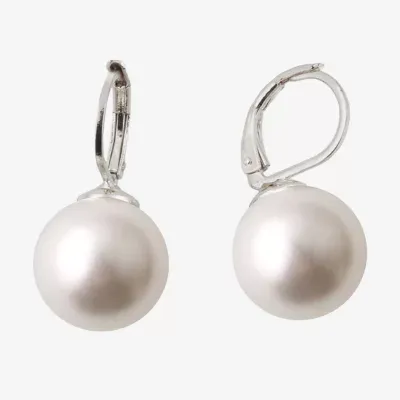 Monet Jewelry Huggie Simulated Pearl Drop Earrings