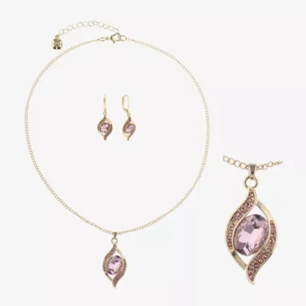 Monet Jewelry Pave Pendant Necklace And Drop Earring 2-pc. Jewelry Set