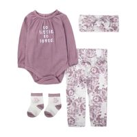 Baby Essentials Baby Girls 4-pc. Pant Set