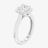 G-H/SI1-SI2) Womens 1 /4 CT. T.W. Lab Grown White Diamond 10K Gold Cushion Halo Engagement Ring