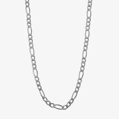 14K White Gold 18-24" 5mm Hollow Figaro Chain Necklace