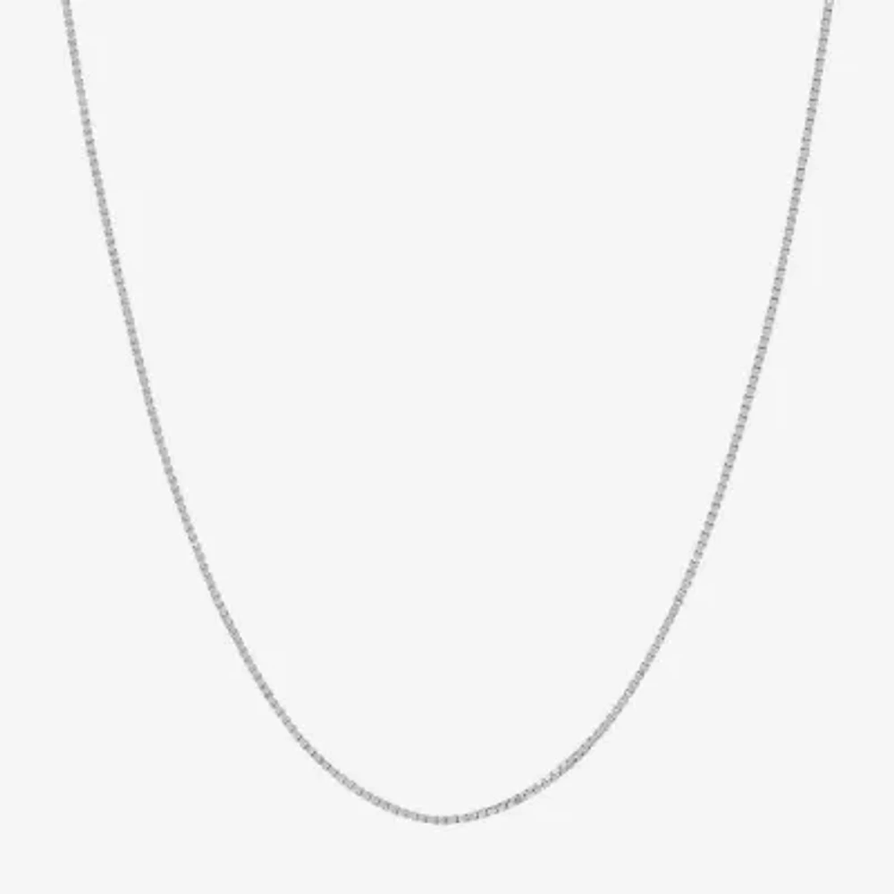 14K White Gold .75mm 16-24" Box Chain