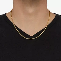 Made Italy 14K Gold 18 - 22 Inch Semisolid Box Chain Necklace