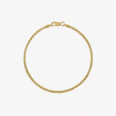 14K Gold Solid Box Chain Bracelet