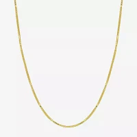 Made in Italy 18K Gold Inch Solid Box Chain Necklace