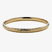 Infinite Gold™ 14K Yellow Gold Hollow Diamond-Cut Bangle