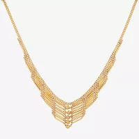 Womens 14K Gold Chevron Necklaces