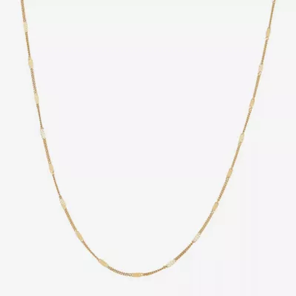 Womens 14K Gold 18 Inch Cable Chain Necklace