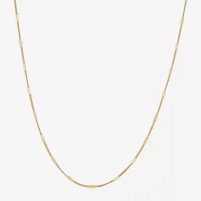 Womens 14K Gold 18 Inch Cable Chain Necklace