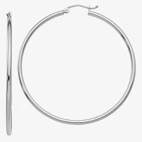 14K Gold 50mm Round Hoop Earrings