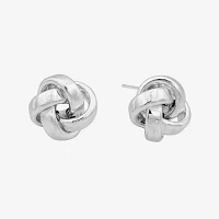 14K White Gold Love Knot Stud Earrings