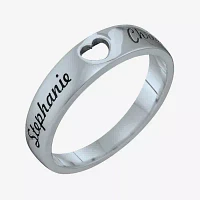 Personalized Couples Names Cutout Heart Band Ring