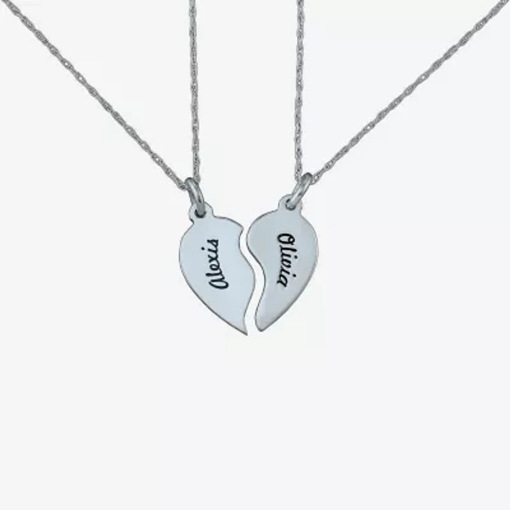 Personalized 2-pc. Best Friends Half-Heart Pendant Necklace Set