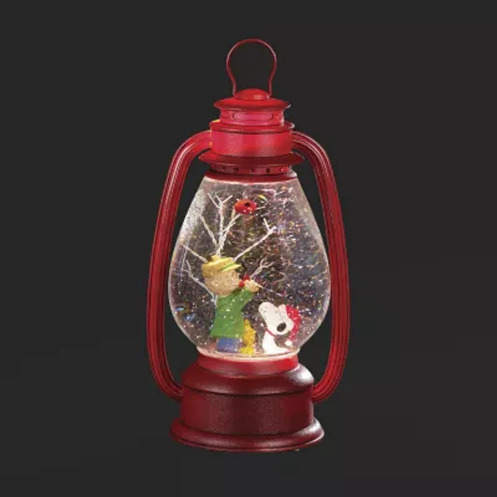 Roman Led Snoopy With Charlie Brown Decorating Tree SnowGlobes