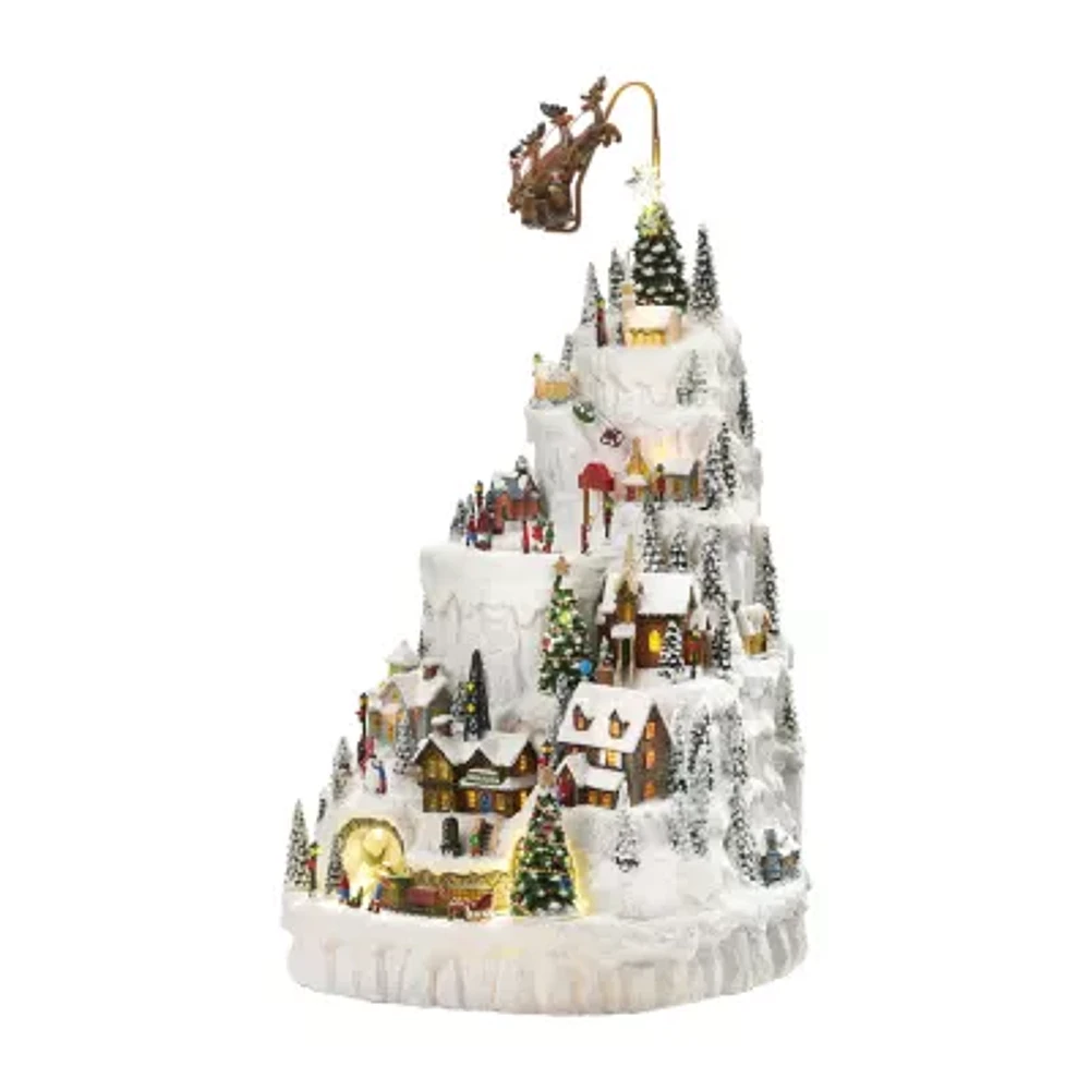 Roman 14.5"H Led Village Plays Music Christmas Tabletop Decor