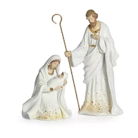 Roman 11.5" White And Gold 9-pc. Nativity Set