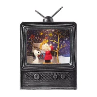 Roman 9"H Led Swirl Tv Snoopy Plays Music Christmas Tabletop Decor